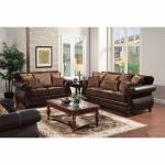 Franklin Sofa in Dark Brown 2 Pc Set (Sofa +  Love Seat)
